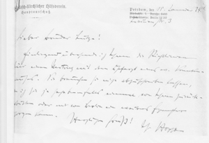 Brief an den geschäftsführenden Pfarrer, 18.01.1934