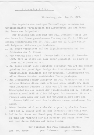 Arbeitsvertrag vom 20.02.1922